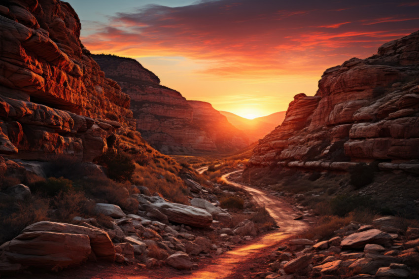 Last light tapestry on canyon walls