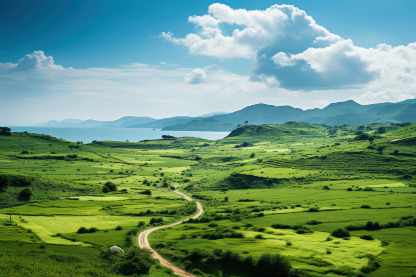 Radiant sunlight embraces greenery