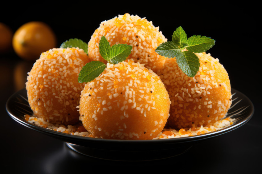 Celebratory trio of delicious laddu sweets Celebratory trio of delicious laddu sweets