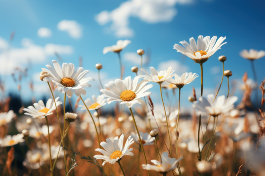 A single daisy adorning the bright summer day