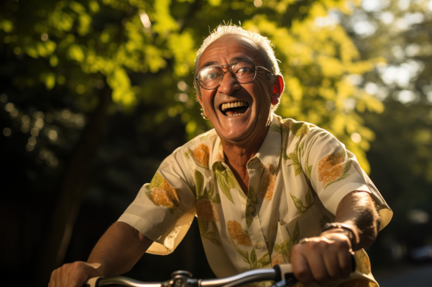 Senior male outdoor bicycle adventure Senior male outdoor bicycle adventure
