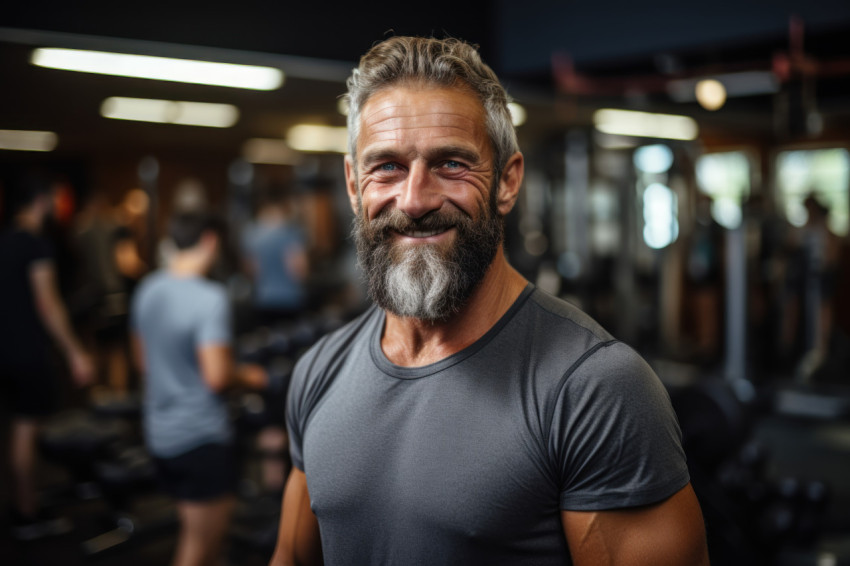 Elderly gentleman embraces gym Elderly gentleman embraces gym