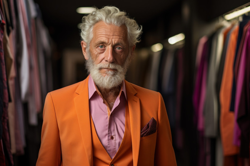 Senior gent exploring suits and tie Senior gent exploring suits and tie