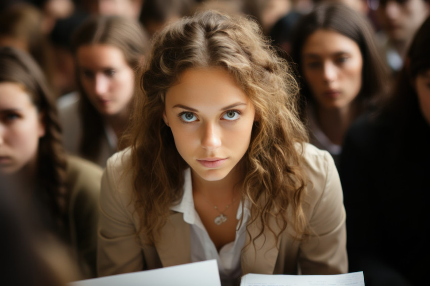 Exam papers under scrutiny by an evaluator Exam papers under scrutiny by an evaluator