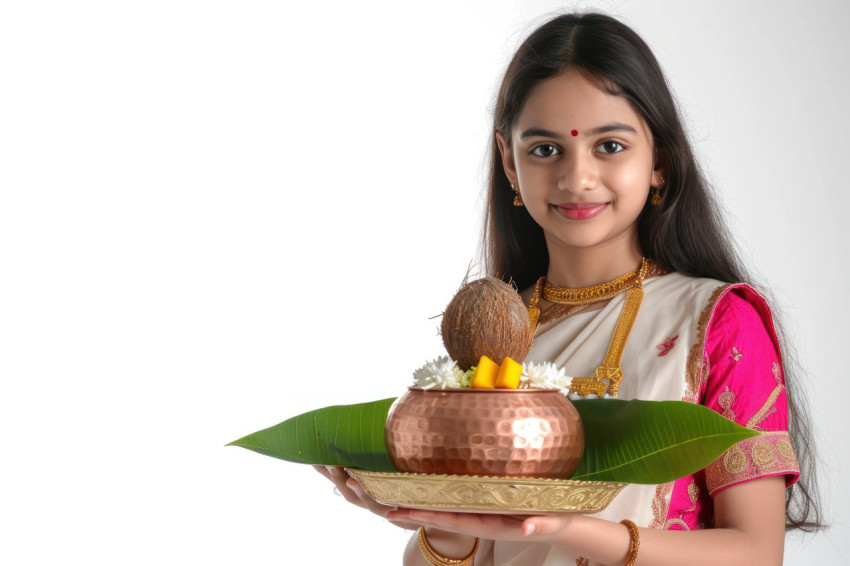 Festival decoration with haldi kumkum flowers and leaves for worship creating a vibrant atmosphere with copy space Festival decoration with haldi kumkum flowers and leaves for worship creating a vibrant atmosphere with copy space