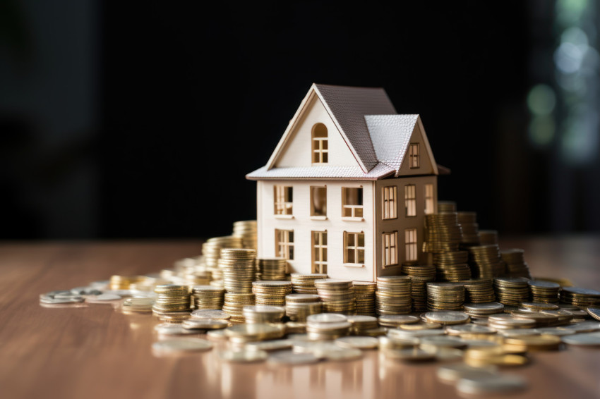 House and money a symbol of financial success and homeownership concept of wealth and investment House and money a symbol of financial success and homeownership concept of wealth and investment