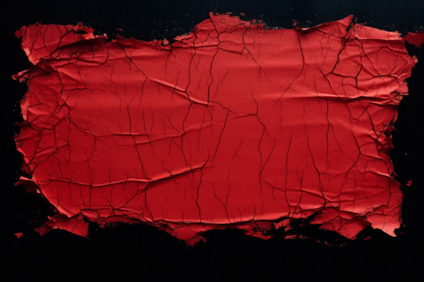 Red paper on black background