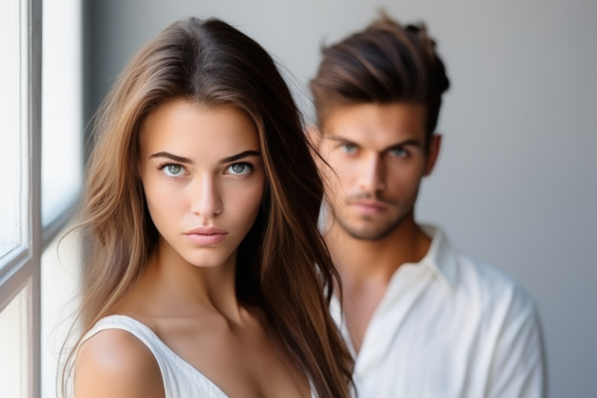 Emotional moment as a young and beautiful girl shows frustration with her boyfriend Emotional moment as a young and beautiful girl shows frustration with her boyfriend