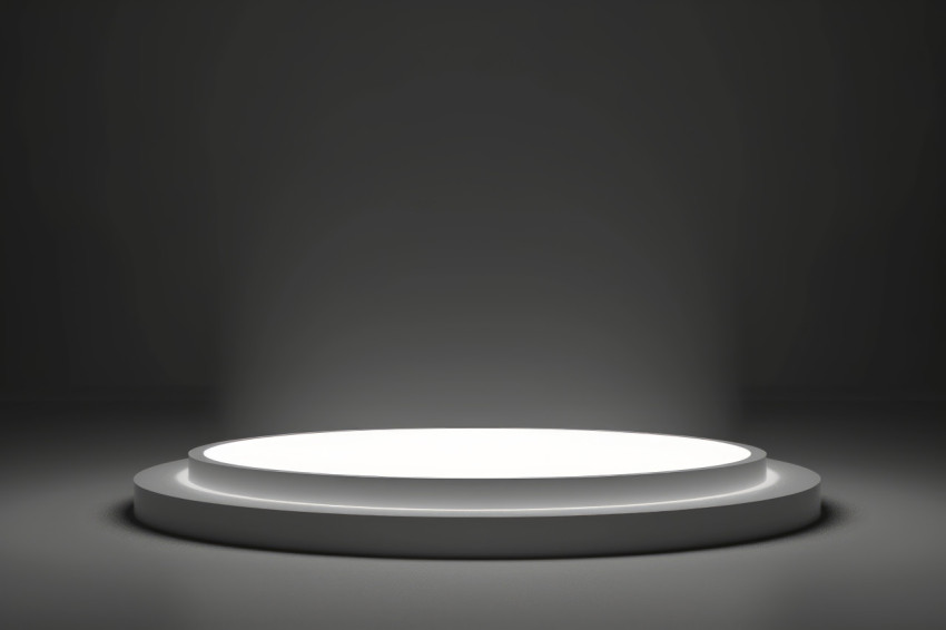 Animated white oval light stand radiating a soft glow Animated white oval light stand radiating a soft glow