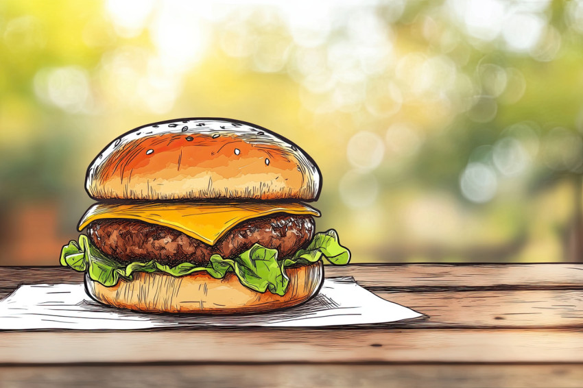Juicy hamburger with lettuce Juicy hamburger with lettuce