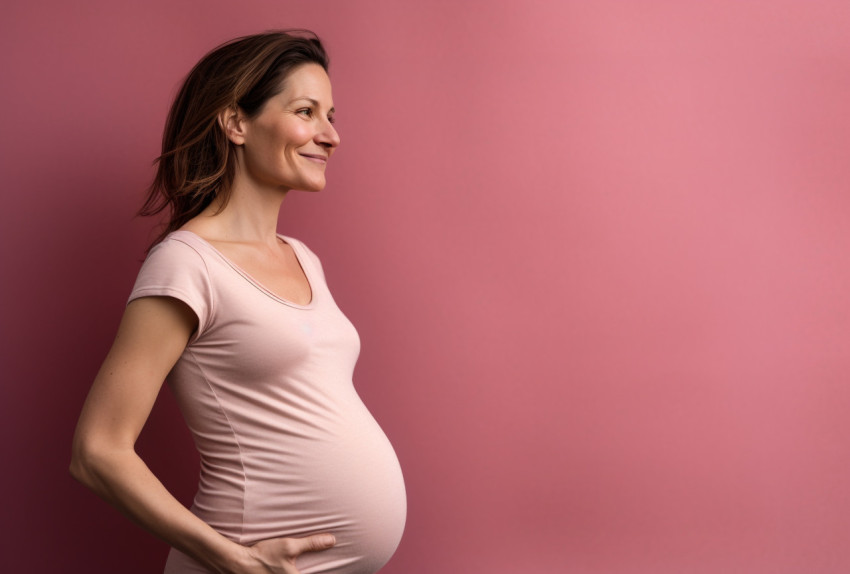 A pregnant woman against a pink backdrop A pregnant woman against a pink backdrop, pregnant women pictures, maternity photos