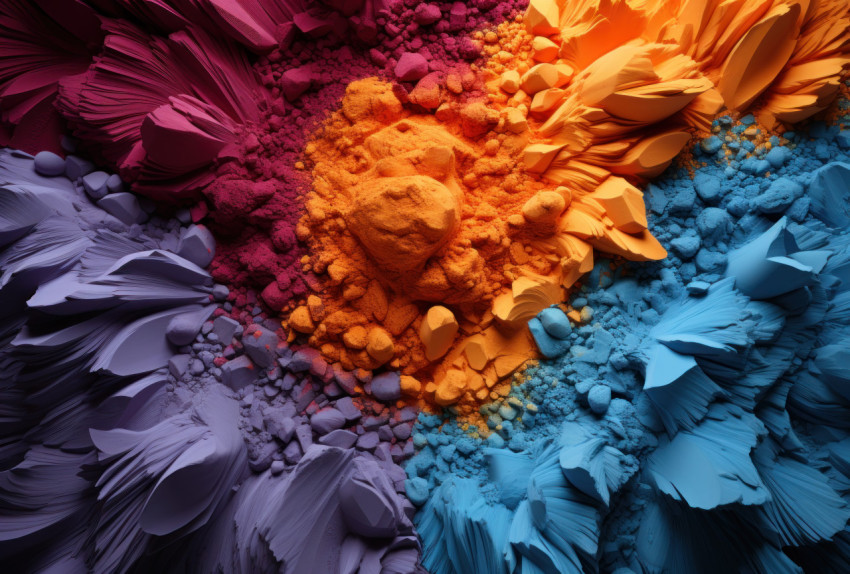 Assortment of colorful sands and powders Assortment of colorful sands and powders