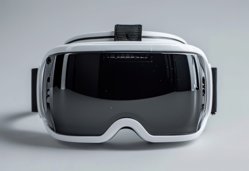 VR glasses white and black showcased on a plain whitebackground