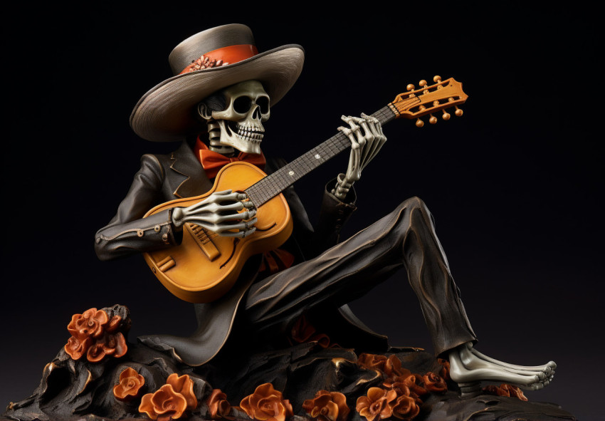 Guitarist Skeleton in Traditional Costume Guitarist Skeleton in Traditional Costume