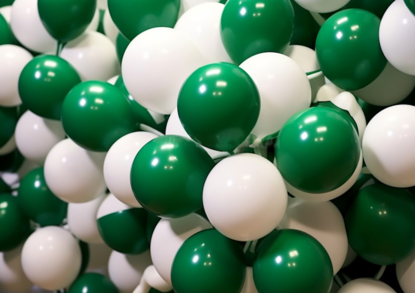 Small green white balloons Small green white balloons, pakistan independence day photos