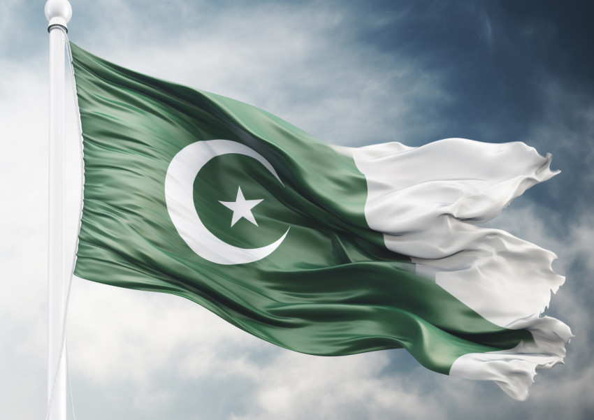 A pakistan flag waving in the wind A pakistan flag waving in the wind, pakistan independence day photos