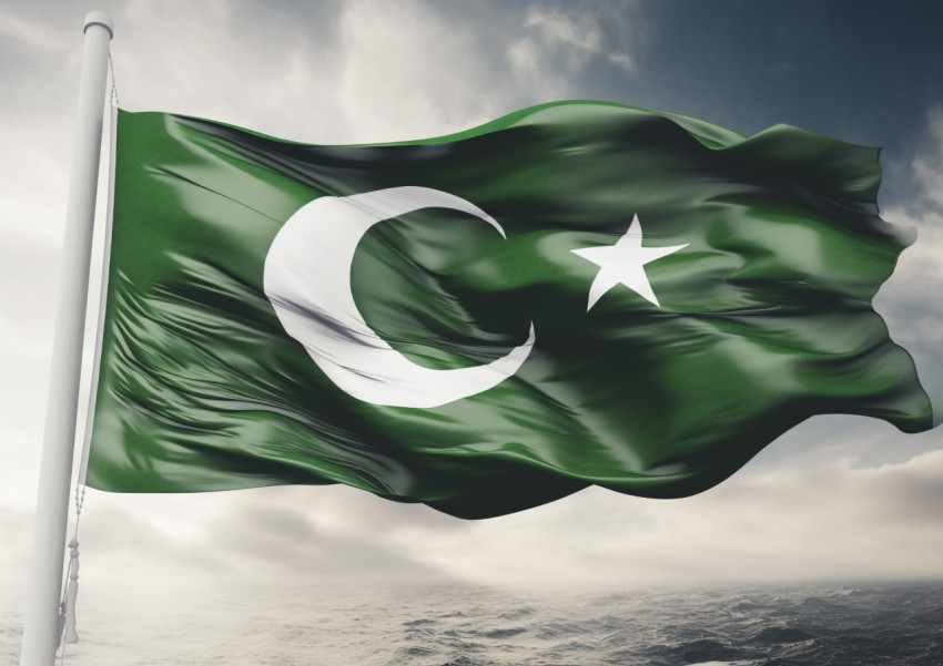 Pakistan flag flying in the wind Pakistan flag flying in the wind, pakistan independence day photos