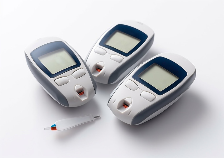 A close-up of a blood sugar monitor A close-up of a blood sugar monitor, diabetes concept