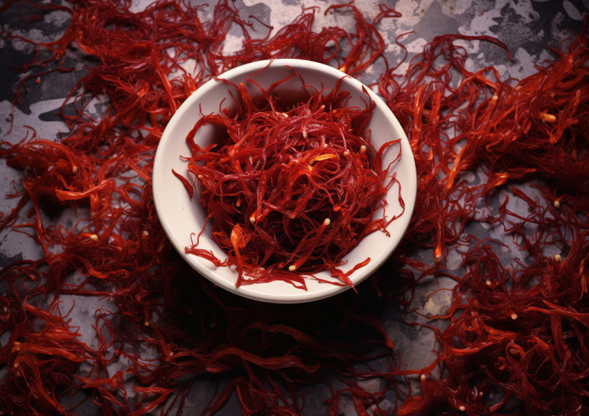Rare saffron in a basic bowl Rare saffron in a basic bowl, saffron flower image