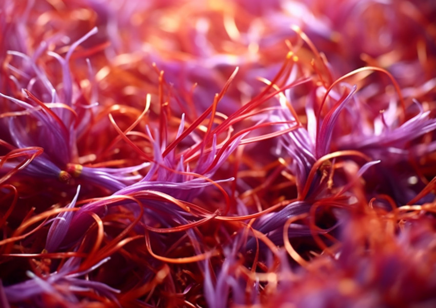 Saffron spice in a mortar and pestle Saffron spice in a mortar and pestle, saffron flower image