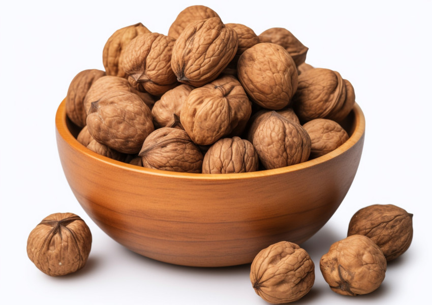 Walnuts in a bowl on a white background Walnuts in a bowl on a white background, walnuts image