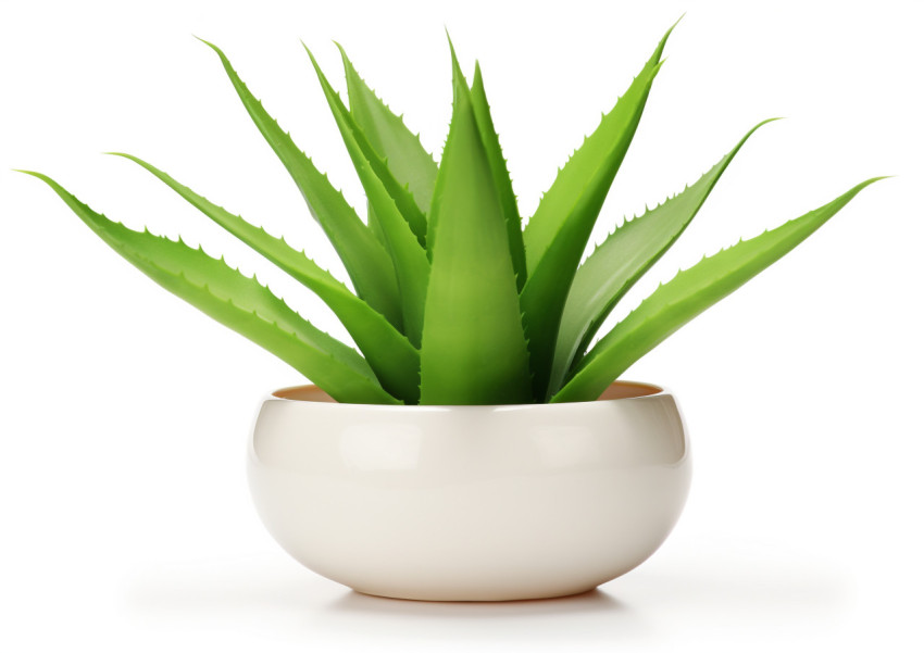 Bowl with aloe vera leaf on a white background Bowl with aloe vera leaf on a white background, alovera leaf image
