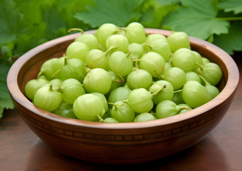 Gooseberry fruit in a bowl Gooseberry fruit in a bowl, gooseberry fruit image