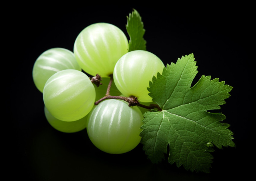 Green gooseberries on a branch Green gooseberries on a branch, gooseberry fruit image