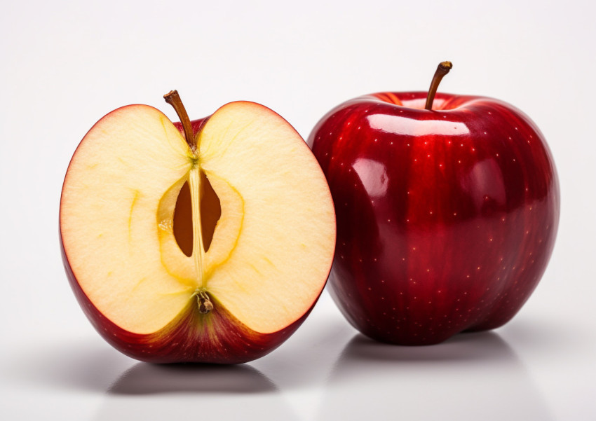 Delicious red apple wedges on white Delicious red apple wedges on white, apple fruit image hd