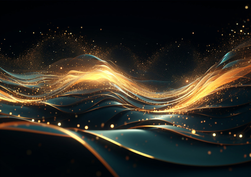 Abstract Wave Movement with Light and Stars Abstract Wave Movement with Light and Stars