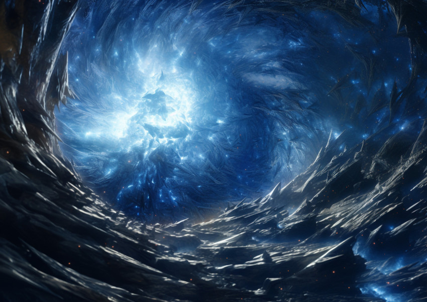 a blue wave in space with stars in the background a blue wave in space with stars in the background
