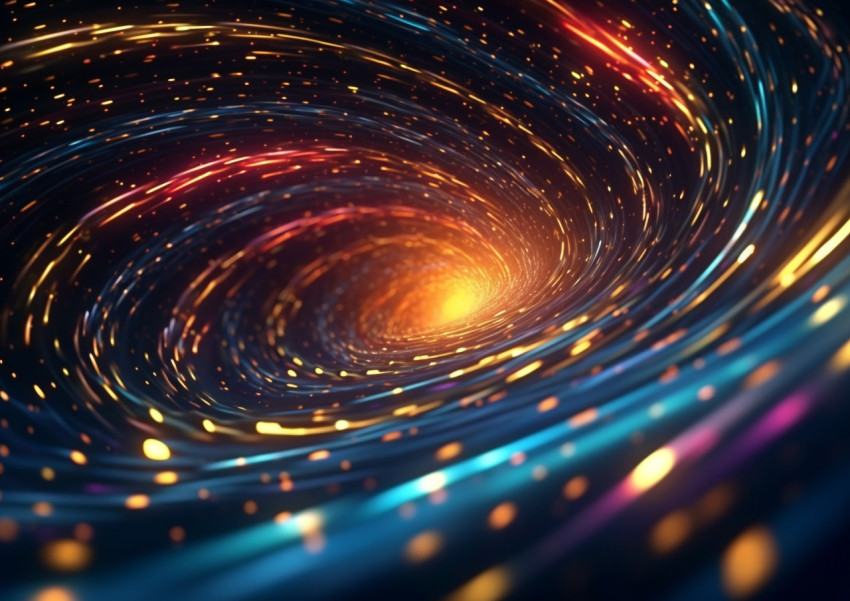 Colorful Swirls of Light and Golden Lines Colorful Swirls of Light and Golden Lines