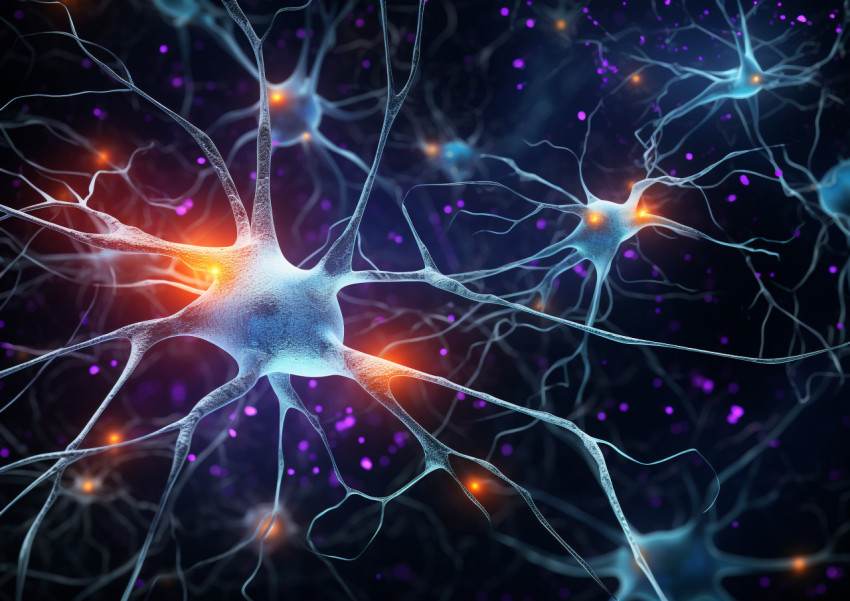 neuron image with neurons that are highlighted neuron image with neurons that are highlighted