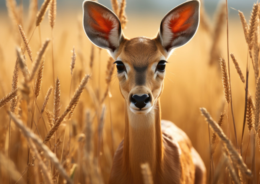 Antelope standing in grassy field Antelope standing in grassy field