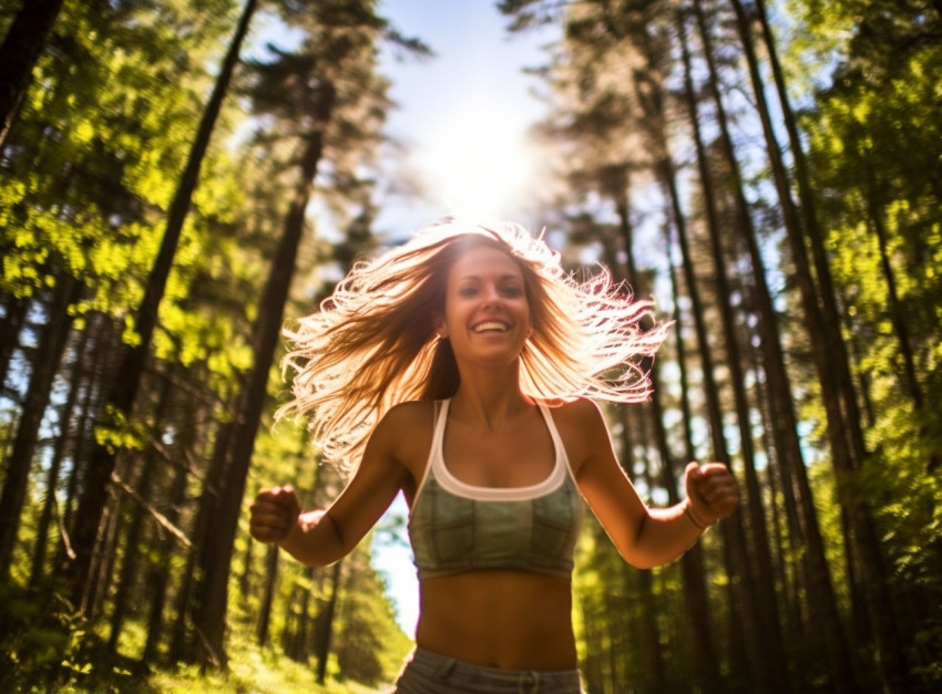 Womans Face Reflects Her Passion for Running