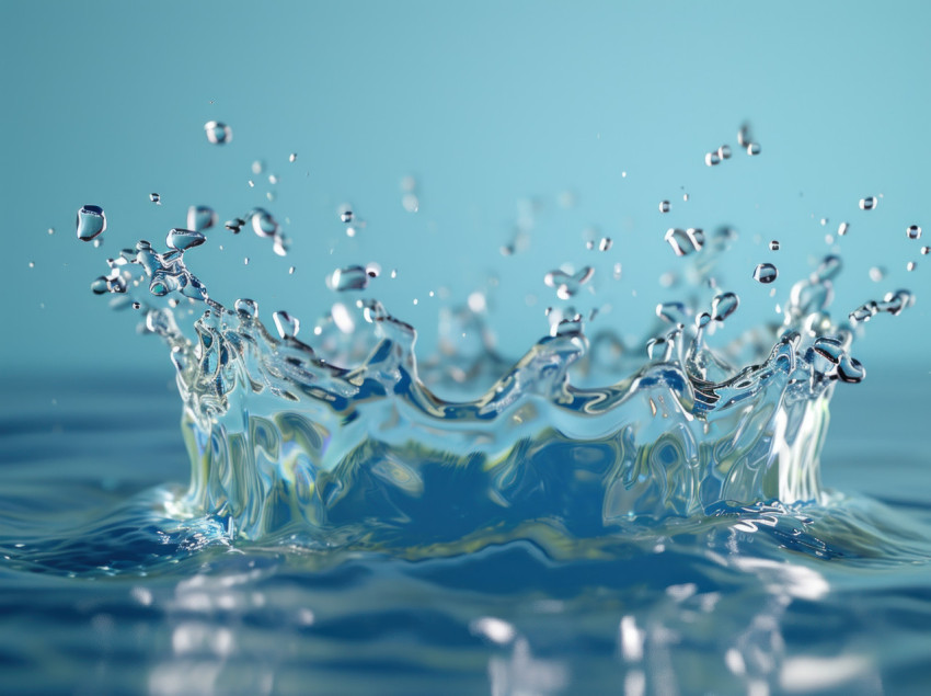 Water splash on a blue background Water splash on a blue background