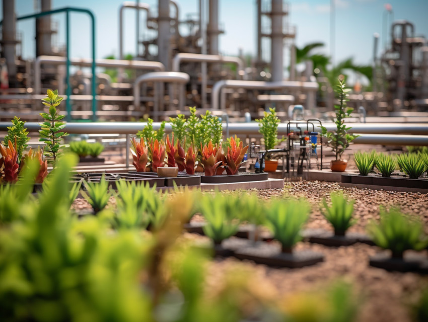 An industrial plant is shown in the background, industrial, manu Get unlimited access to a library of free ai prompts and ai images to help you generate creative ideas.