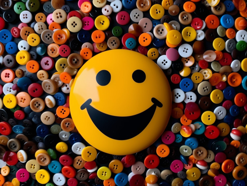 positive thinking using colorful buttons on head smiling face in positive thinking using colorful buttons on head smiling face in