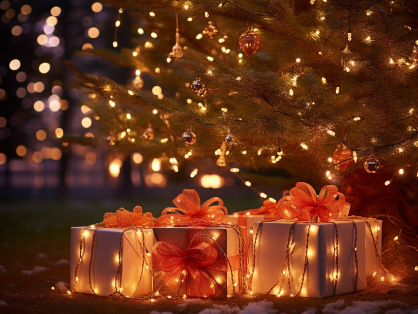 Christmas presents next to the tree with lights on, festivals, c Get unlimited access to a library of free ai prompts and ai images to help you generate creative ideas.
