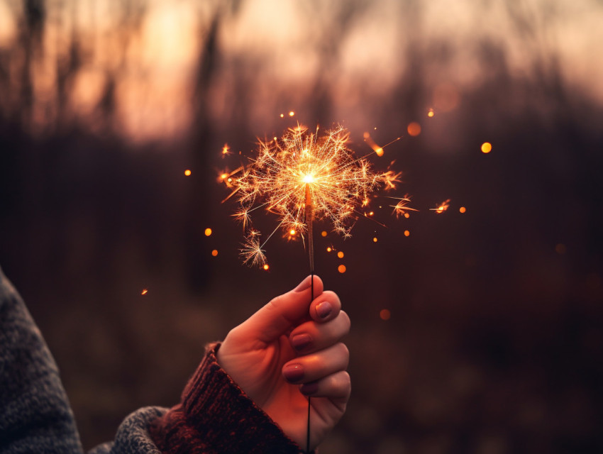 Fireworks for new years day image of person holding a sparkler i Get unlimited access to a library of free ai prompts and ai images to help you generate creative ideas.