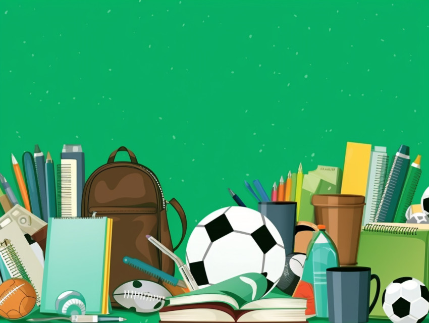 Many teaching devices books back to school supplies on green background with copy space, digital illustration, character illustration Get unlimited access to a library of free ai prompts and ai images to help you generate creative ideas.