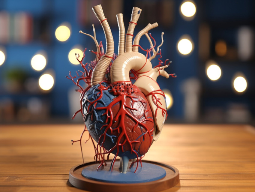 Photo view of anatomic heart model for educational purpose with stethoscope, health and medical stock image Get unlimited access to a library of free ai prompts and ai images to help you generate creative ideas.