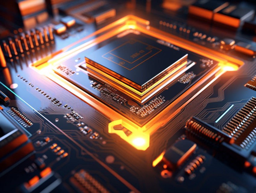 A photo of a glowing computer chip izes modern technology innovation, finance stock photo Get unlimited access to a library of free ai prompts and ai images to help you generate creative ideas.