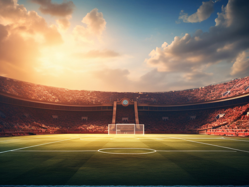 Empty soccer stadium at sunset Empty soccer stadium at sunset, soccer stadium stock photos, soccer stadium stock images free, soccer stadium stock footage