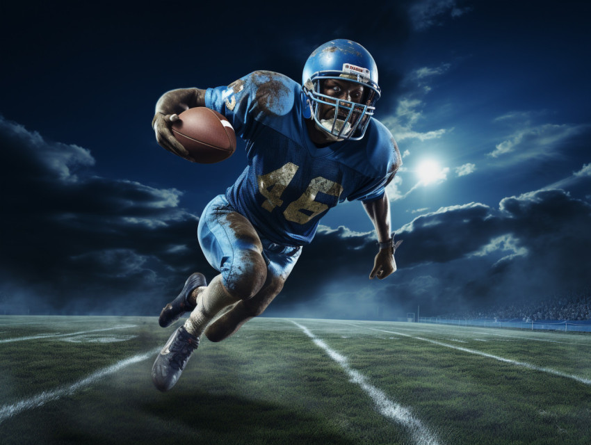 Football Player Sprinting Football Player Sprinting