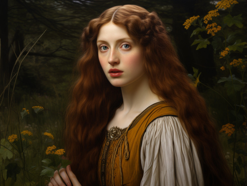A woman pre raphaelitism painting Get unlimited access to a library of free ai prompts and ai images to help you generate creative ideas.