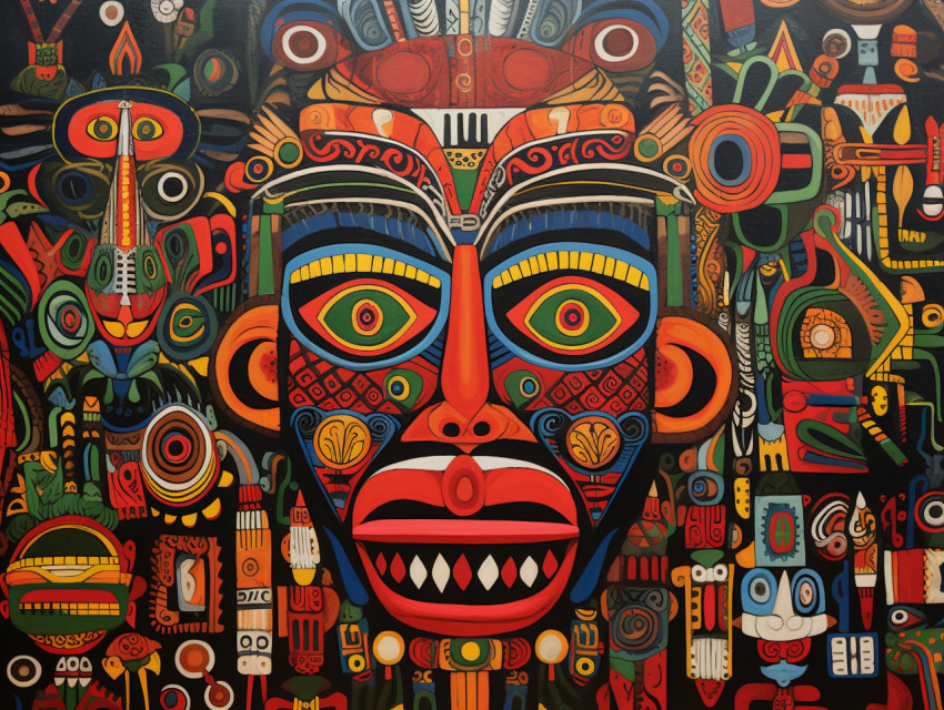 Dayak Artwork in Vibrant Colors