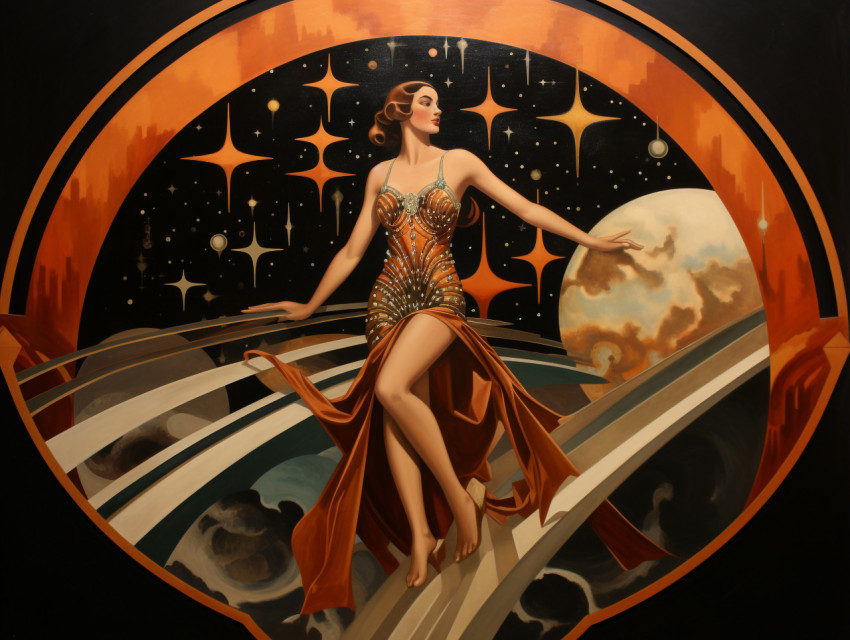 Woman in Art Deco Dress