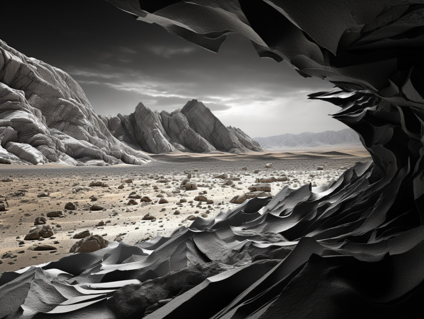 Striking Black and White Landscape Striking Black and White Landscape