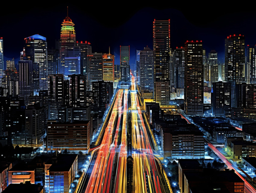 A photo of a Cityscapes at night A photo of a Cityscapes at night